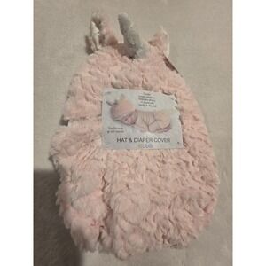 NWT! Ebba 0-6 Months Pink Unicorn Hat & Diaper Cover for Keepsake Photos